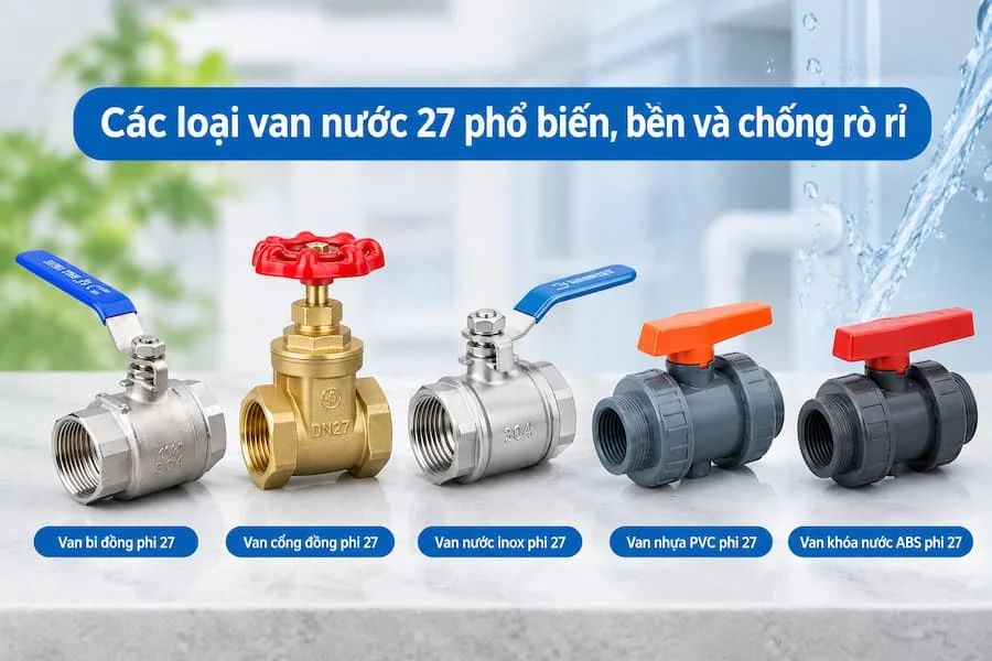 Các loại van nước 27 loại tốt trên thị trường