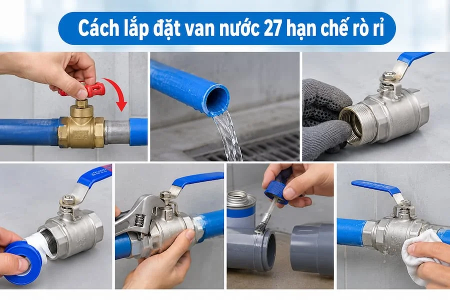 Cách lắp đặt van nước 27 hạn chế rò rỉ