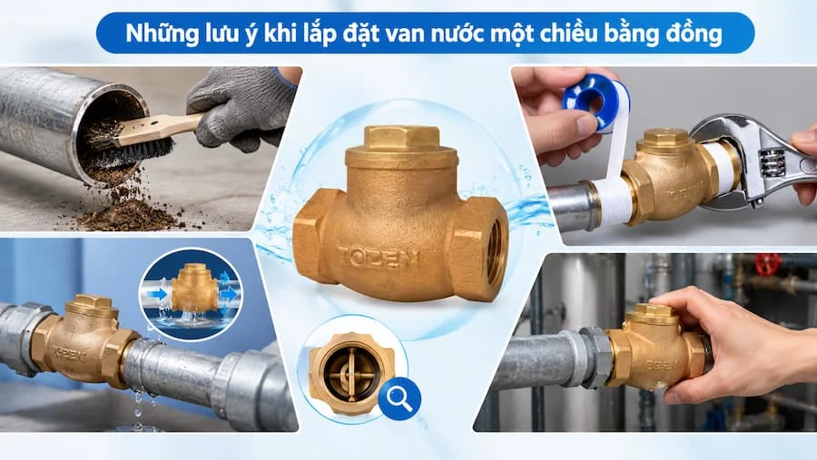 Những lưu ý khi sử dụng van đồng 1 chiều