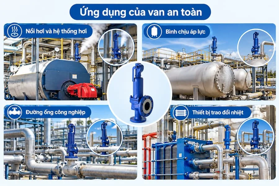 Ứng dụng của van an toàn thực tế