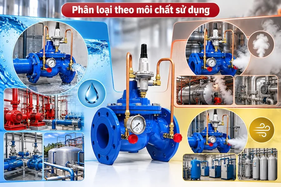 Phân loại valve xả an toàn theo môi chất sử dụng