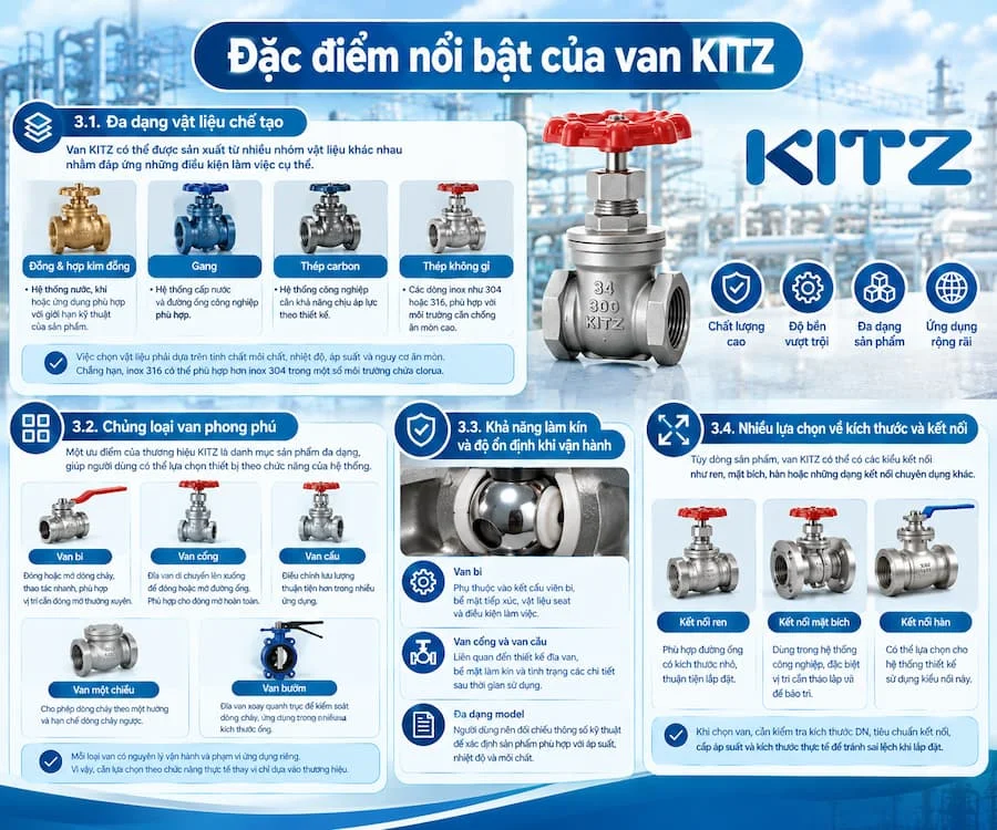 Những đặc điểm nổi bật của van kitz